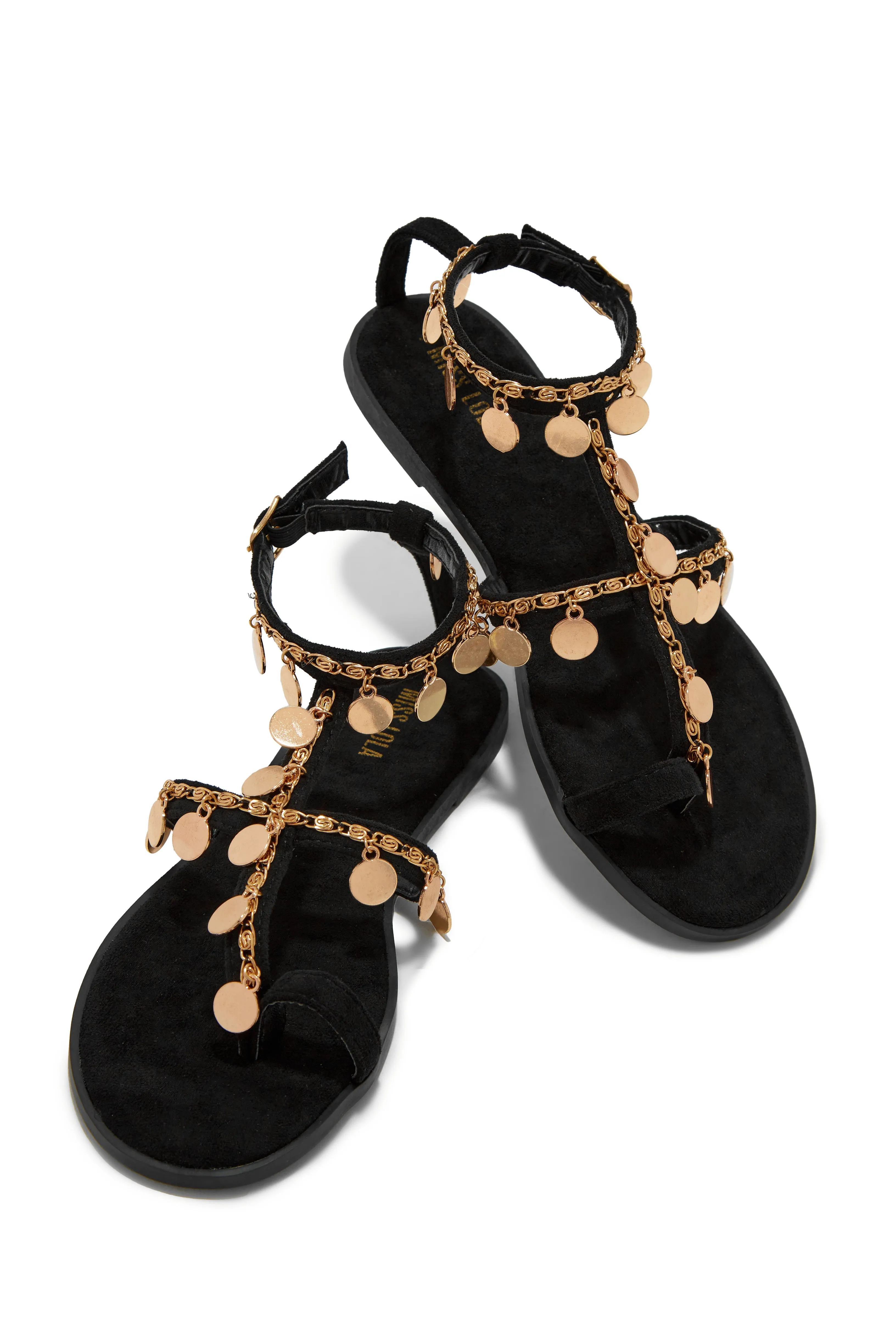 Absolute Paradise Chain Embellished Sandals - Gold