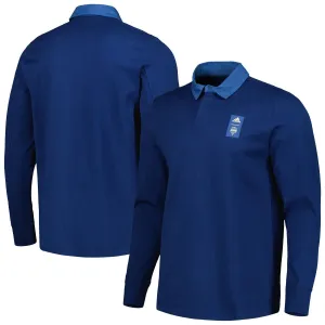 adidas Men's 2023 Player Seattle Sounders FC Travel Long Sleeve Polo Shirt Navy