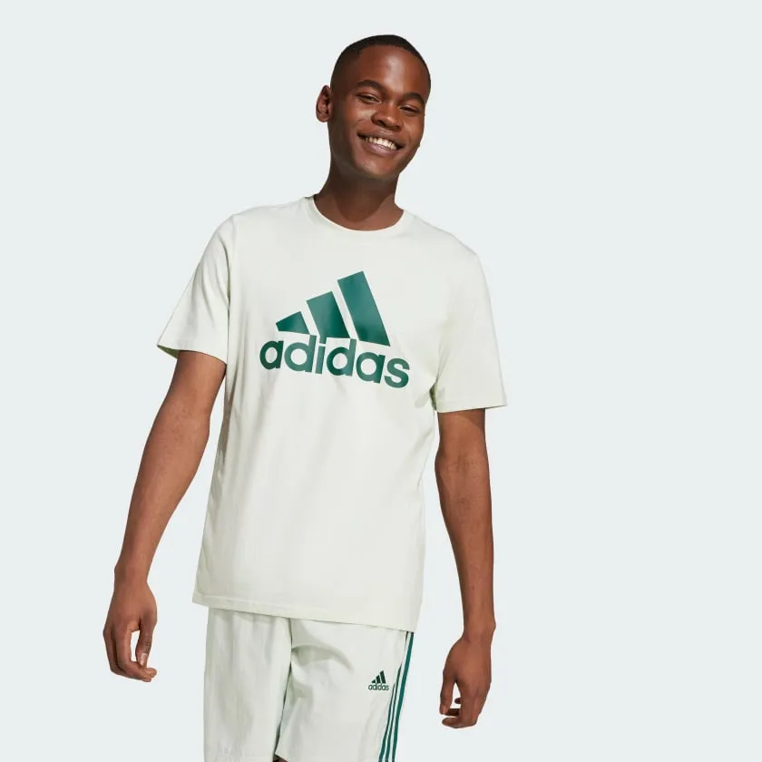 ADIDAS MEN'S BIG LOGO JERSEY LIGHT GREEN TEE