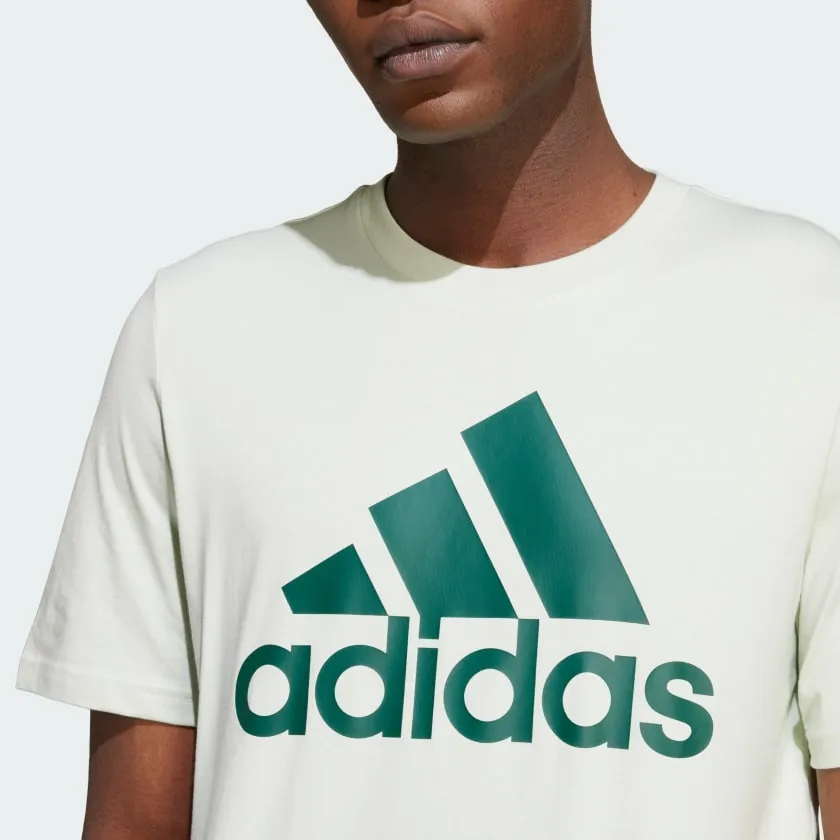 ADIDAS MEN'S BIG LOGO JERSEY LIGHT GREEN TEE