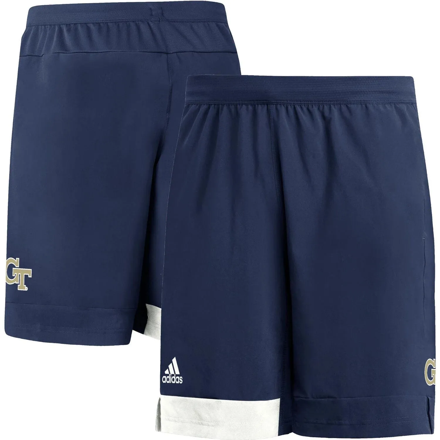 adidas Men's Navy Yellow Georgia Tech Jackets Training Shorts