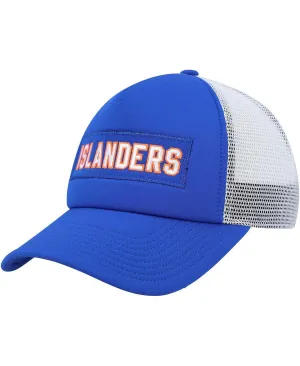 adidas Men's Royal White New York Islanders Team Plate Trucker Snapback Cap