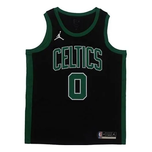 Air Jordan NBA Sports Basketball Jersey Vest SW Fan Edition Boston Celtics Tatum No. 0 'Black Green', black