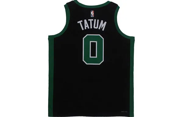 Air Jordan NBA Sports Basketball Jersey Vest SW Fan Edition Boston Celtics Tatum No. 0 'Black Green', black