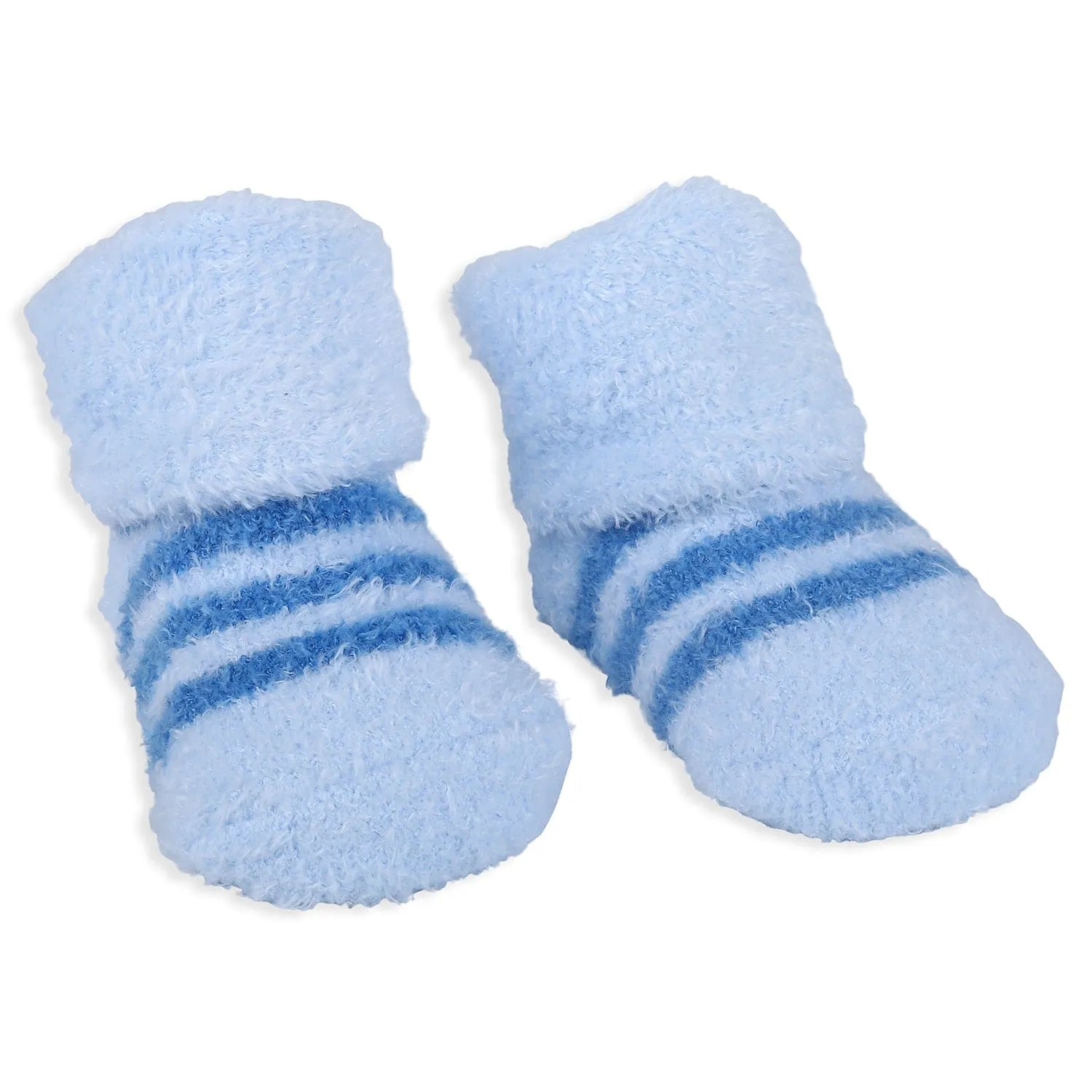 Baby Moo Baseball And Stripes Newborn Breathable Infant Cotton Socks - Blue