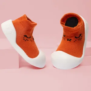 Baby Moo Fantastic Fox Anti-Skid Rubber Sole Comfy Slip-On Sock Shoes - Brown