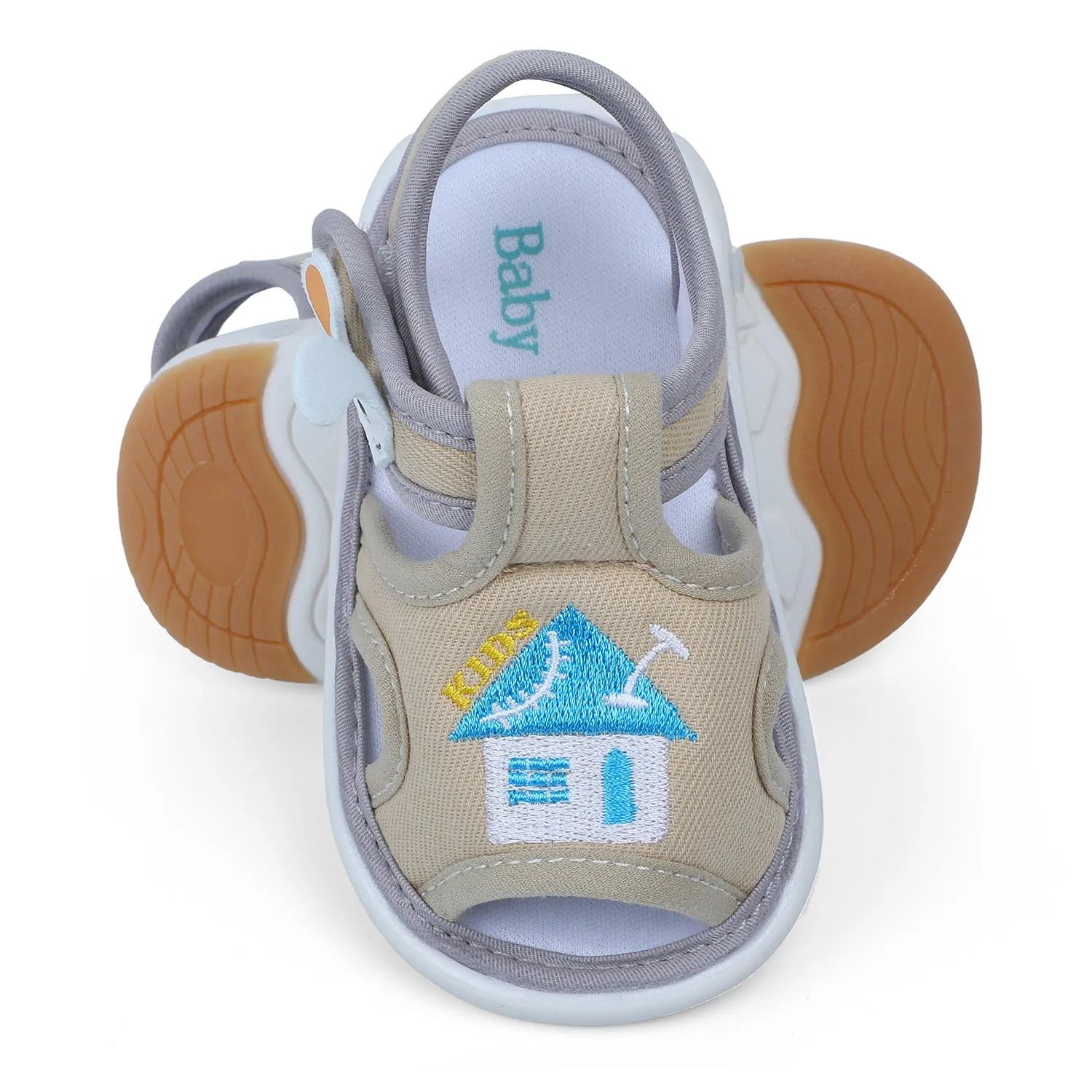 Baby Moo My Pet's House Chu-Chu Sound Breathable Anti-Skid Sandals - Beige