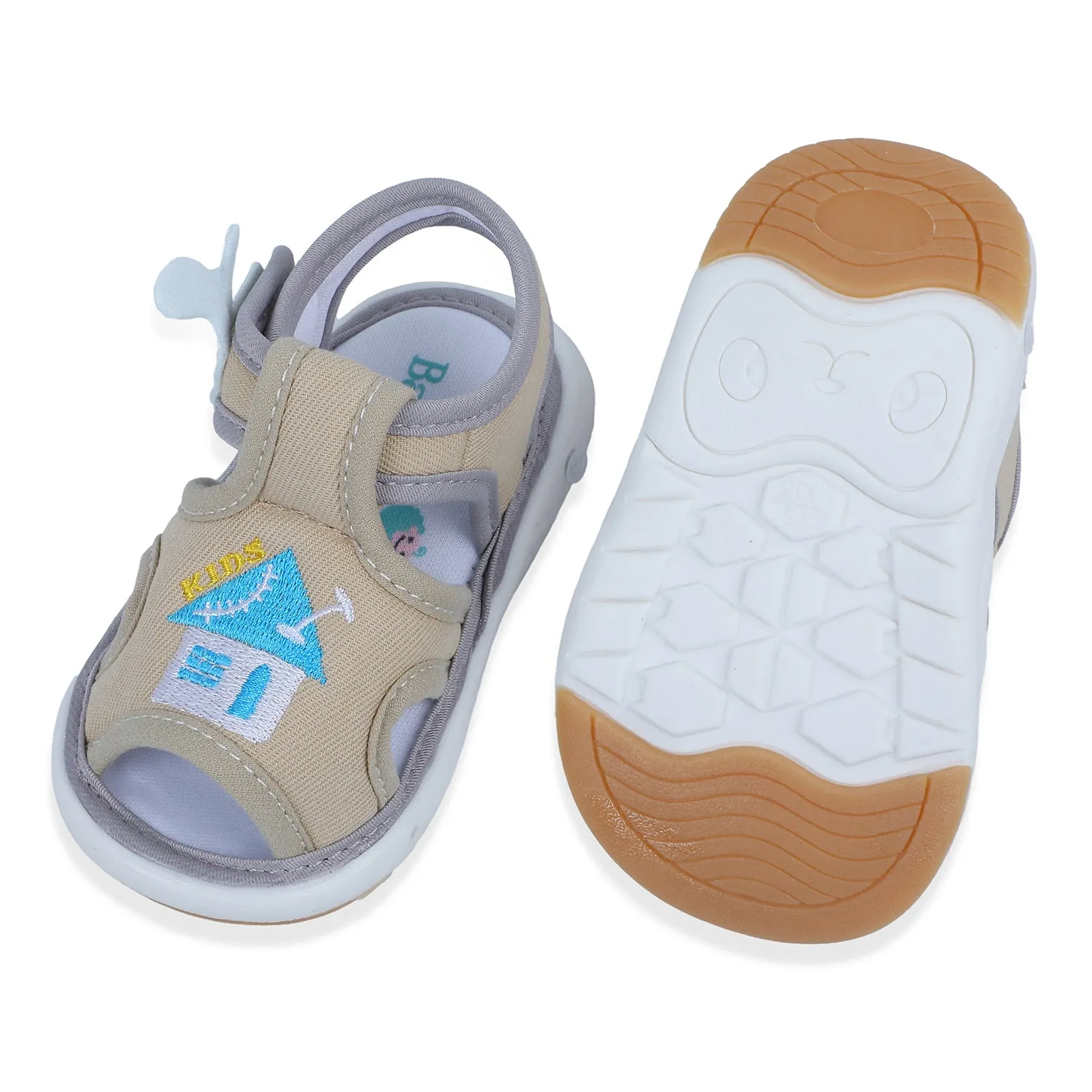 Baby Moo My Pet's House Chu-Chu Sound Breathable Anti-Skid Sandals - Beige