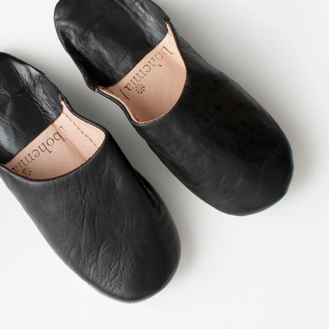 Black Medium Babouche Slippers