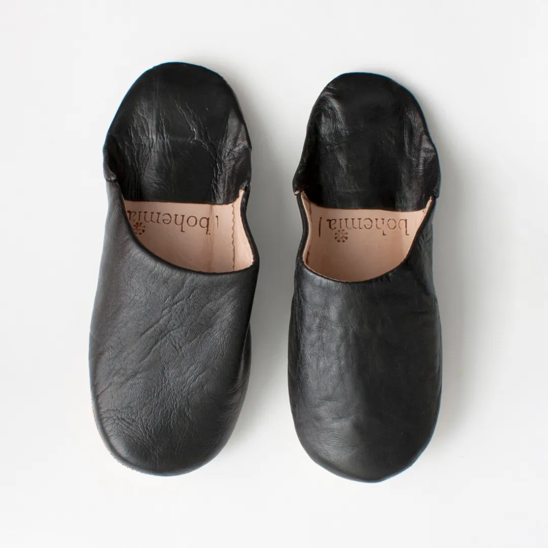 Black Medium Babouche Slippers