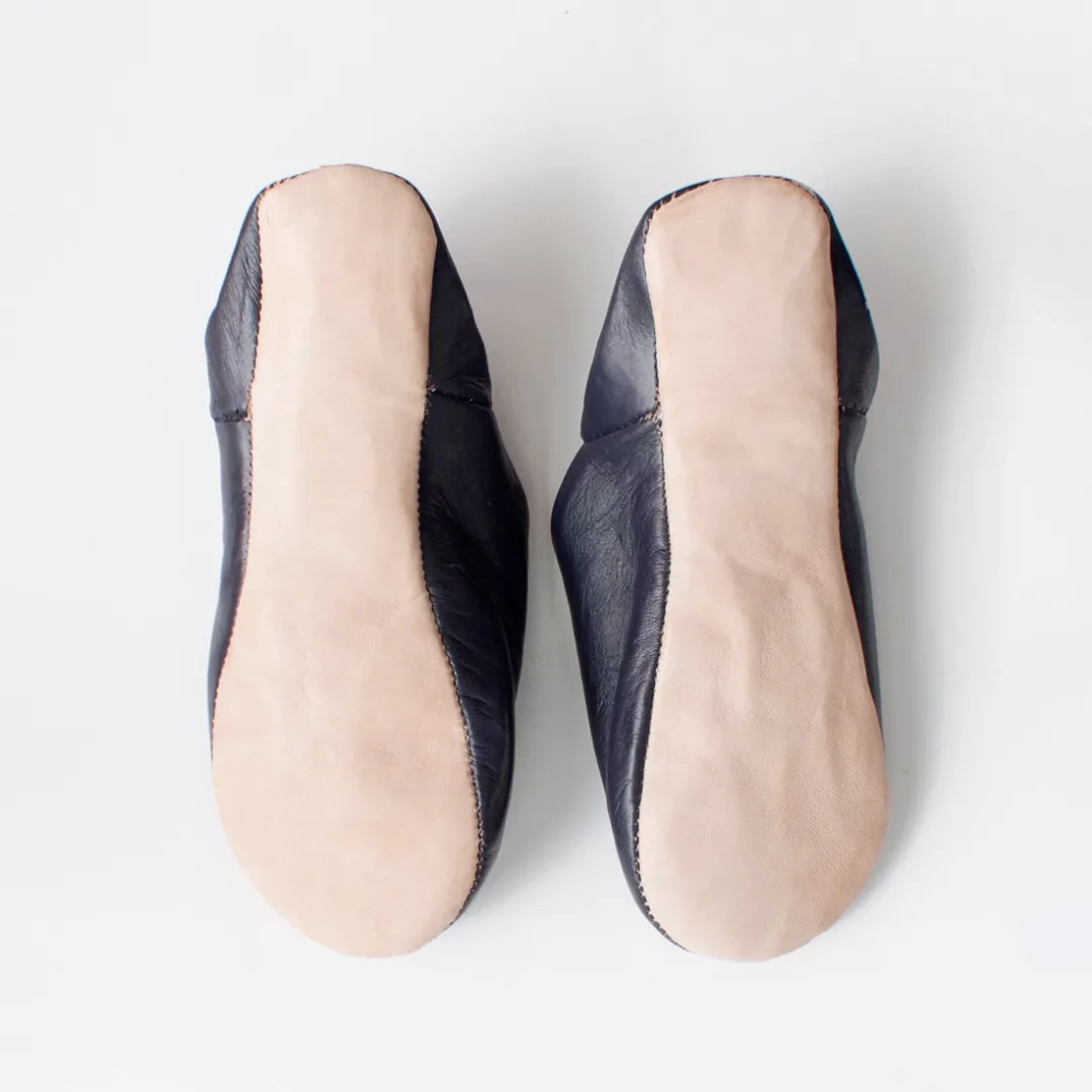 Black Medium Babouche Slippers