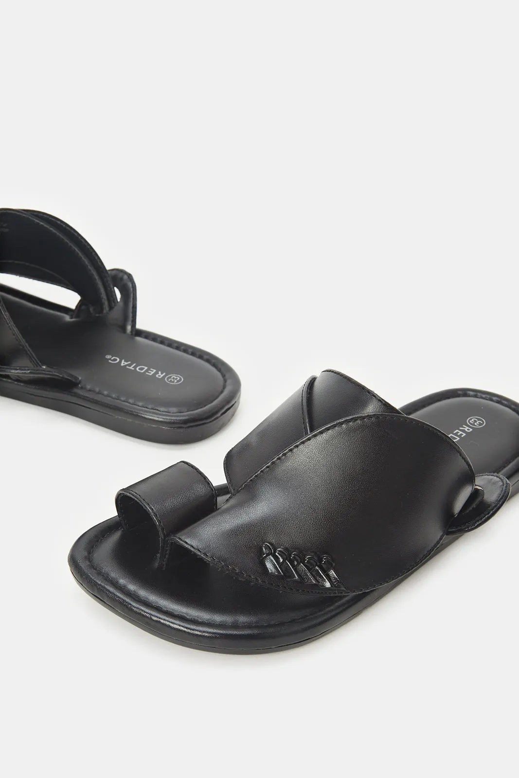 Boys Black Traditional Sandals