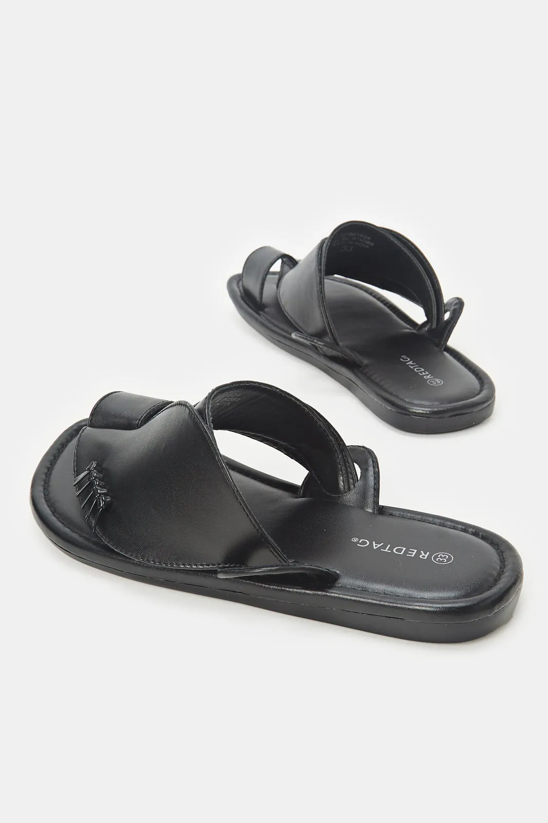 Boys Black Traditional Sandals