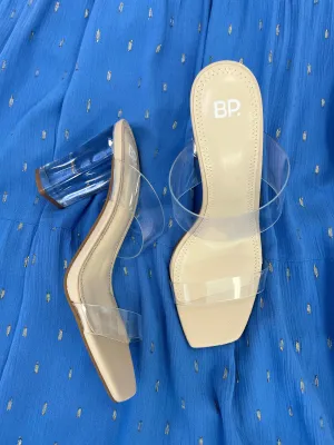 BP Nola Acrylic Clear Heel & Strap Sandal - Clear