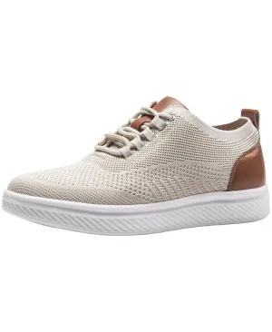 Brad Men's Classic Sneakers, Mesh Oxfords business casual fashion shoes Alpine Swiss, brown/beige