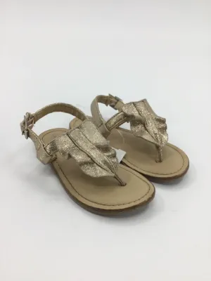 Cat & Jack Child Size 8 Toddler Gold Sandals/Flip Flops