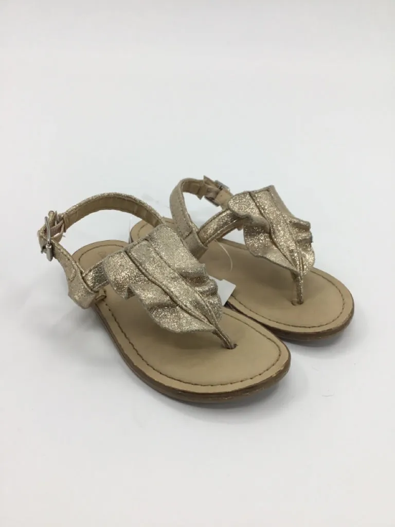 Cat & Jack Child Size 8 Toddler Gold Sandals/Flip Flops