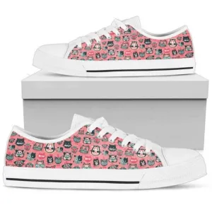 Cat Lover Low Top Shoes - Comfortable And Trendy Footwear, Cat Canvas Shoes