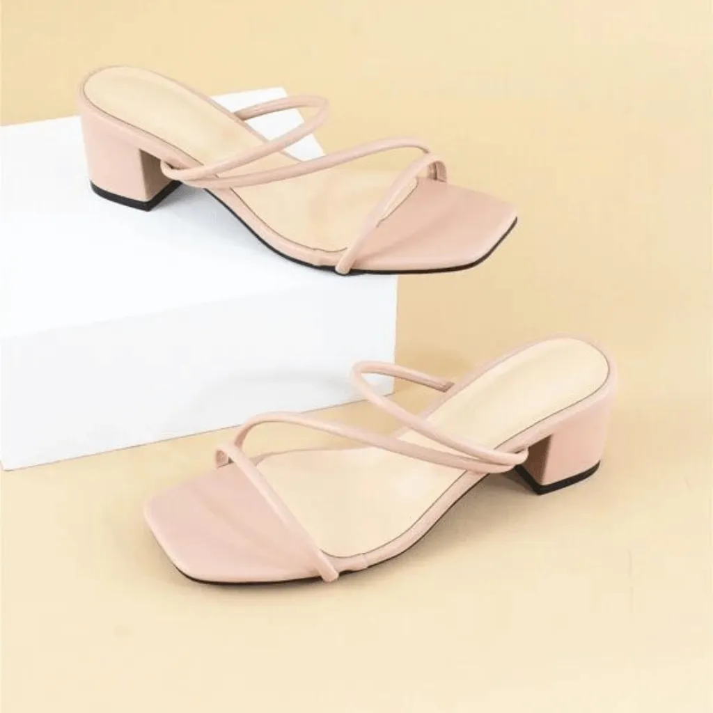 Chunky Heeled Mule Sandals