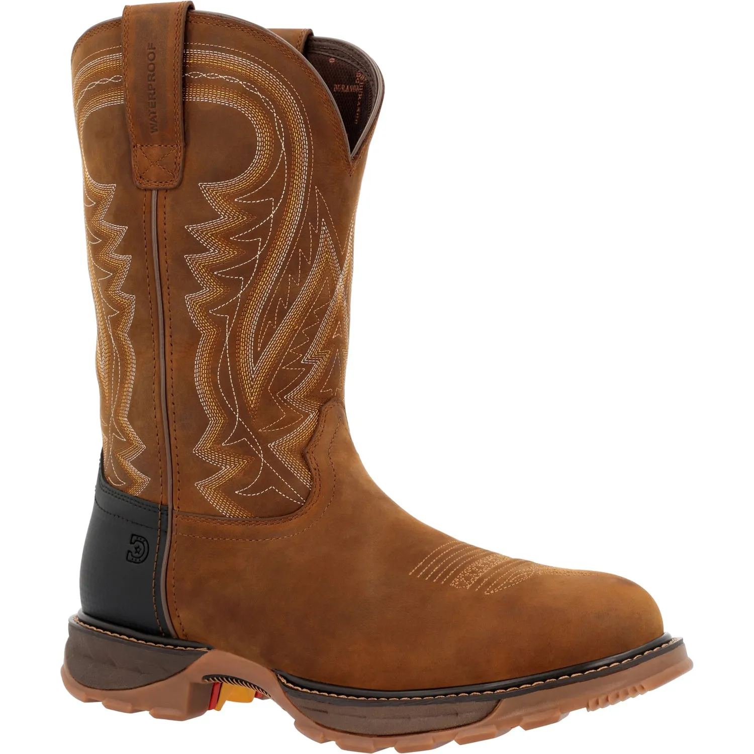 Durango Mens Maverick WP ST Western Coyote Brown Leather Cowboy Boots