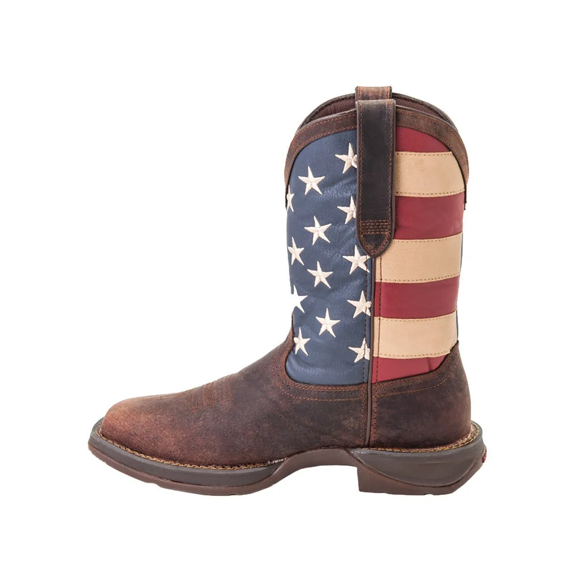 Durango Mens Rebel Pull Up Western Brown/Union Flag Leather Cowboy Boots