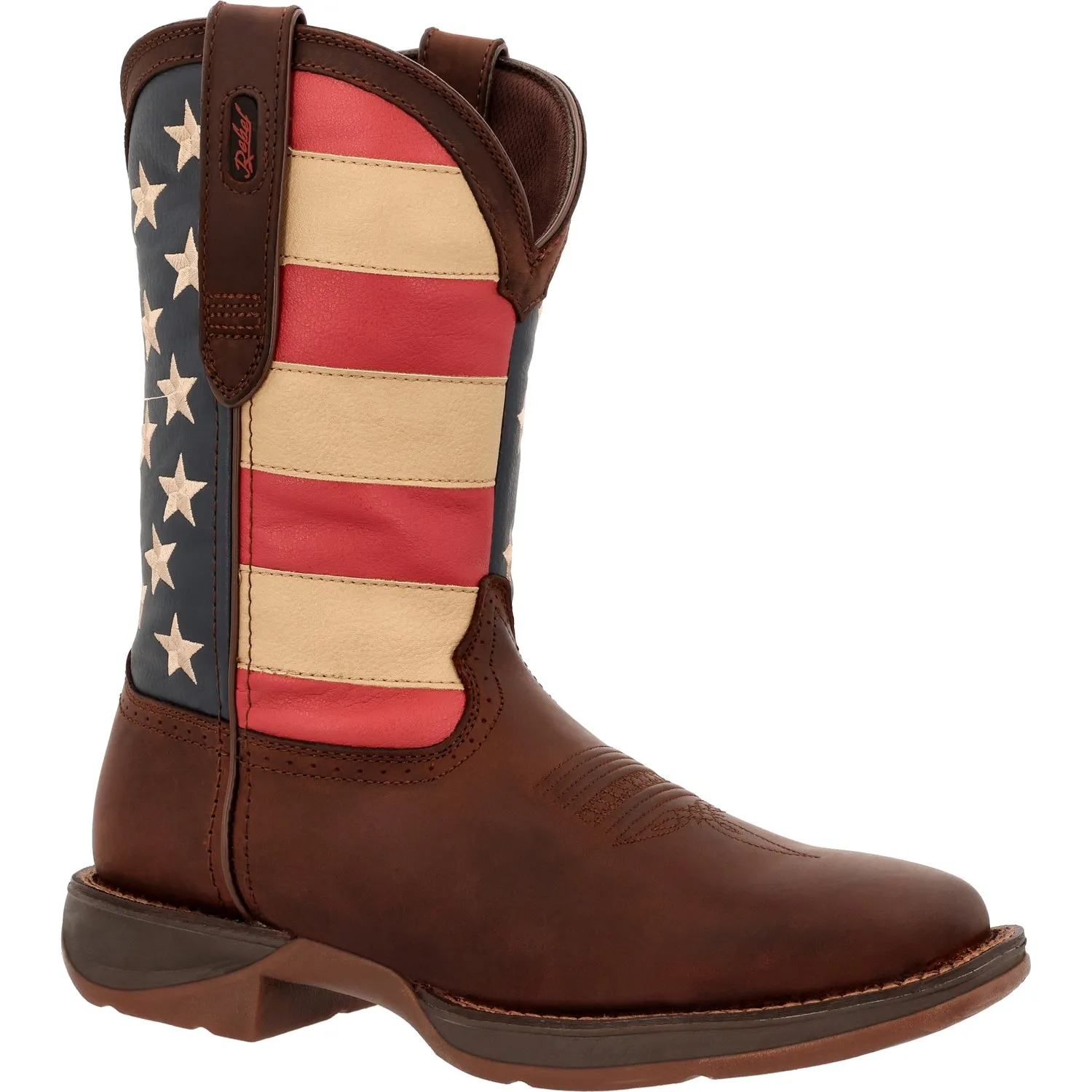 Durango Mens Rebel Pull Up Western Brown/Union Flag Leather Cowboy Boots