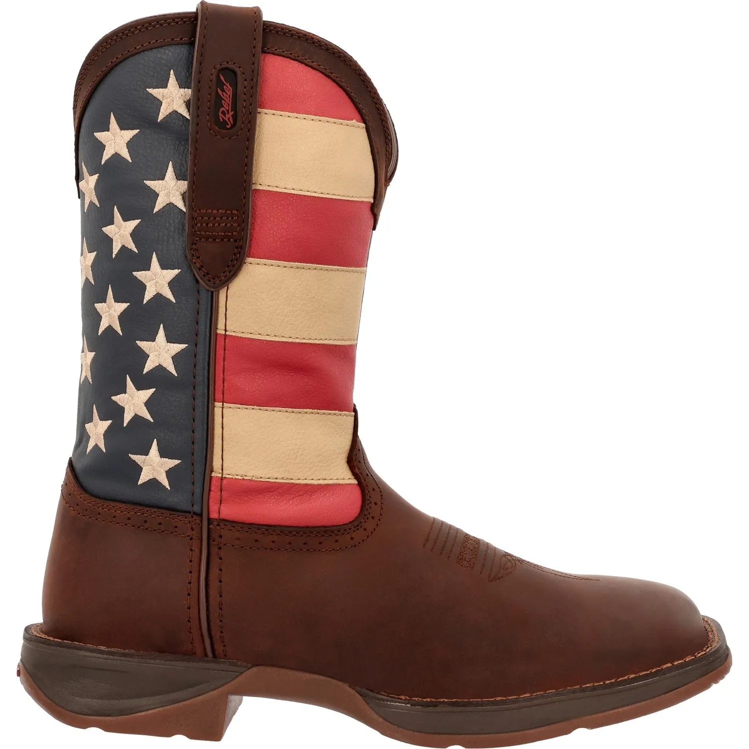 Durango Mens Rebel Pull Up Western Brown/Union Flag Leather Cowboy Boots