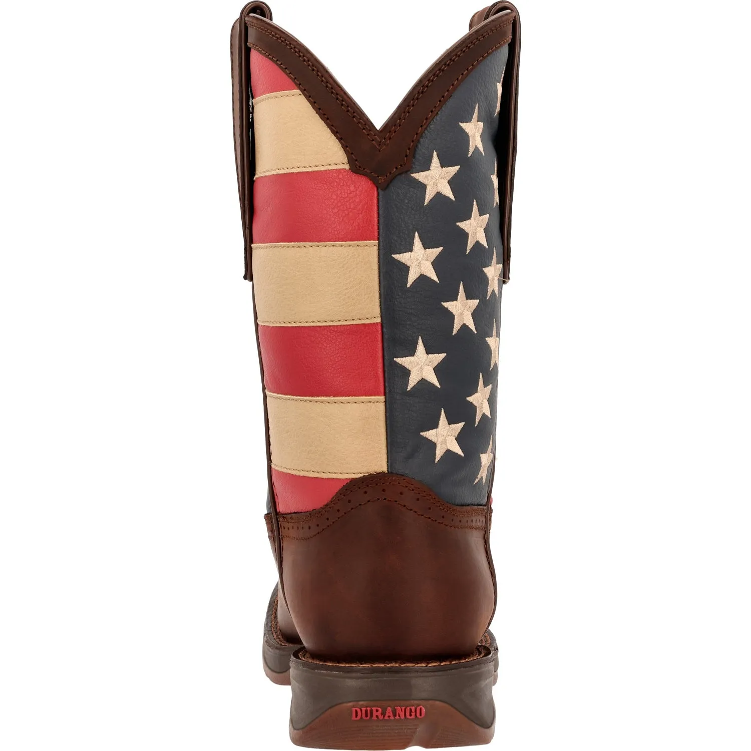 Durango Mens Rebel Pull Up Western Brown/Union Flag Leather Cowboy Boots