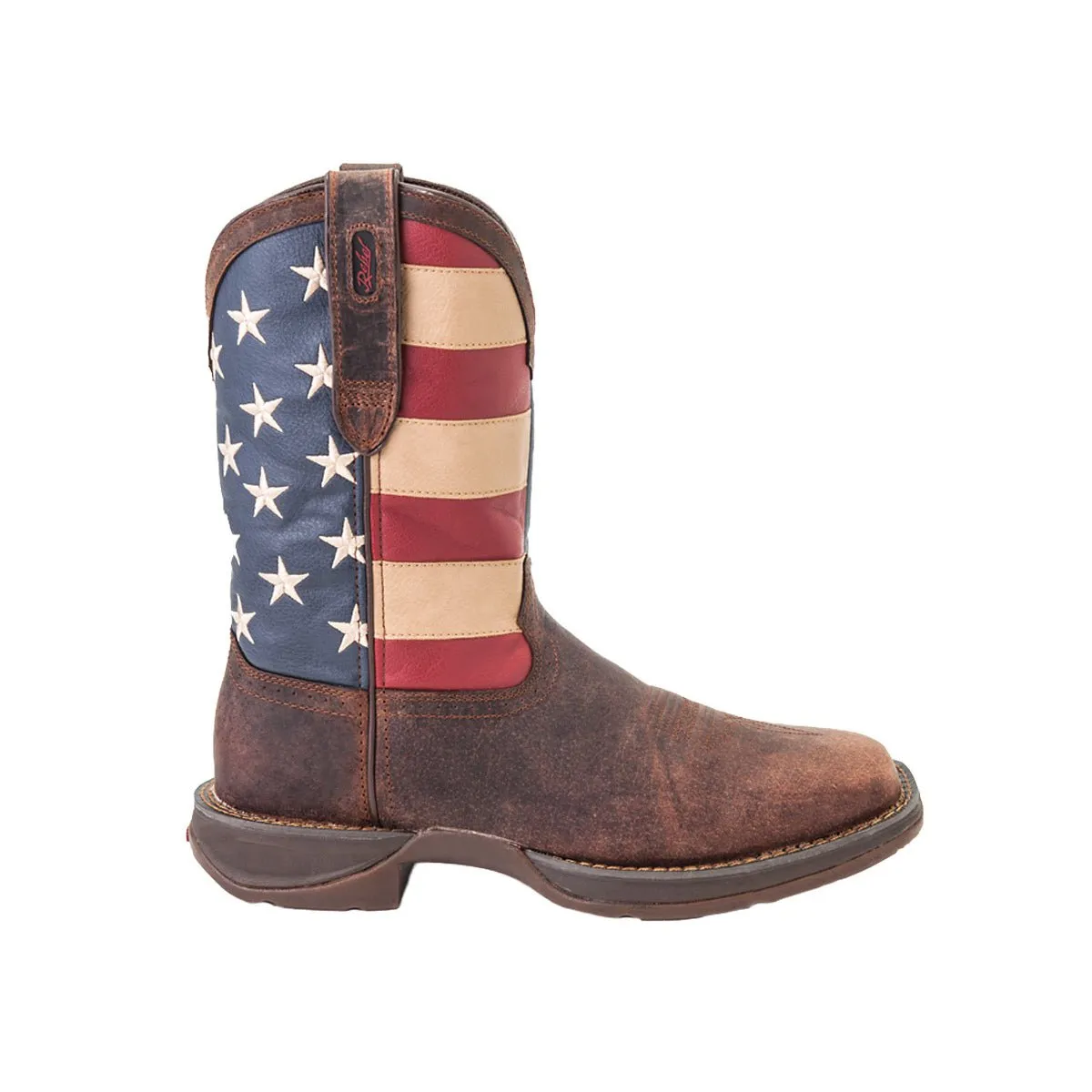 Durango Mens Rebel Pull Up Western Brown/Union Flag Leather Cowboy Boots