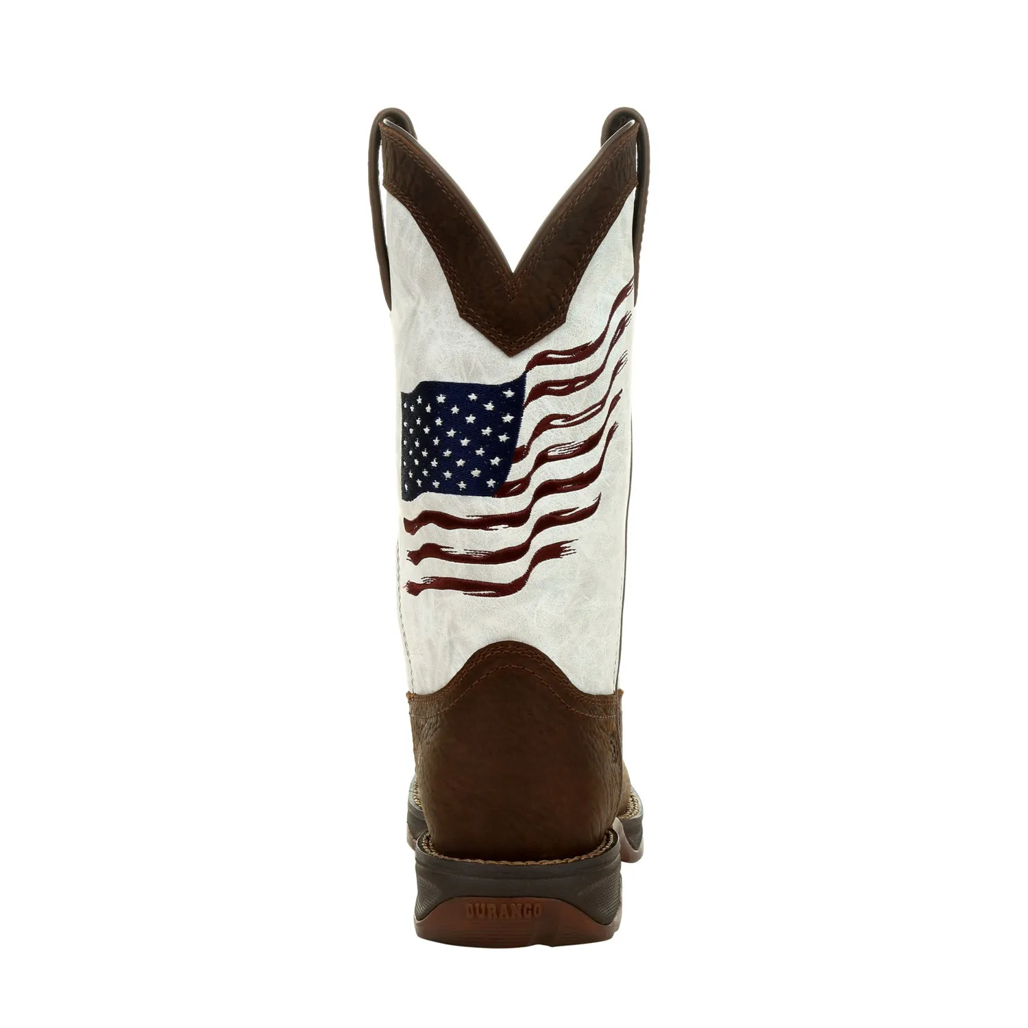 Durango Womens Lady Rebel Flag Bay Brown/White Leather Cowboy Boots