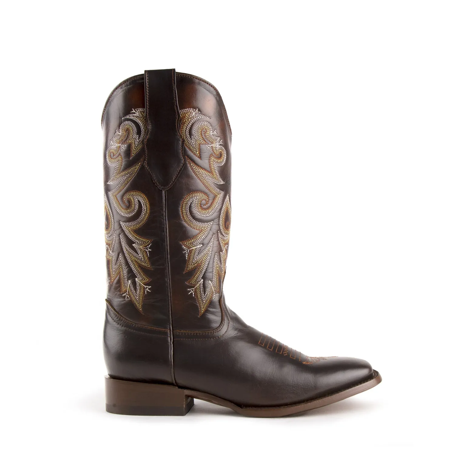 Ferrini Mens Chocolate Leather Tundra S-Toe Western Cowboy Boots