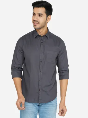 Grey Solid Classic Fit Casual Shirt | Greenfibre