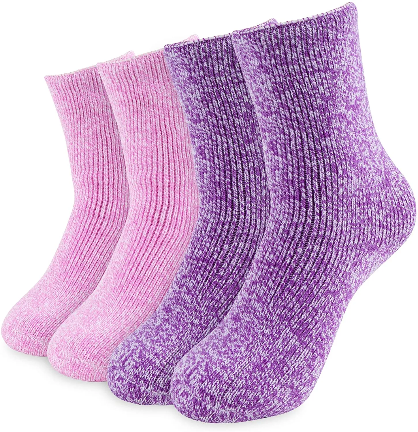 Hot Feet Girl's Heavy Thermal Socks - Traps in Warmth - Frenchie - Pack of 2