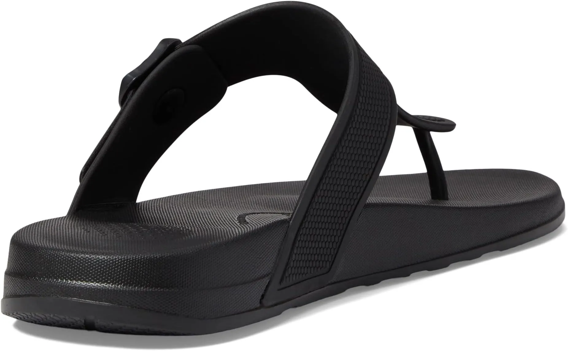 Iqushion Adjustable Buckle Flip-Flops FitFlop Slides, All Black