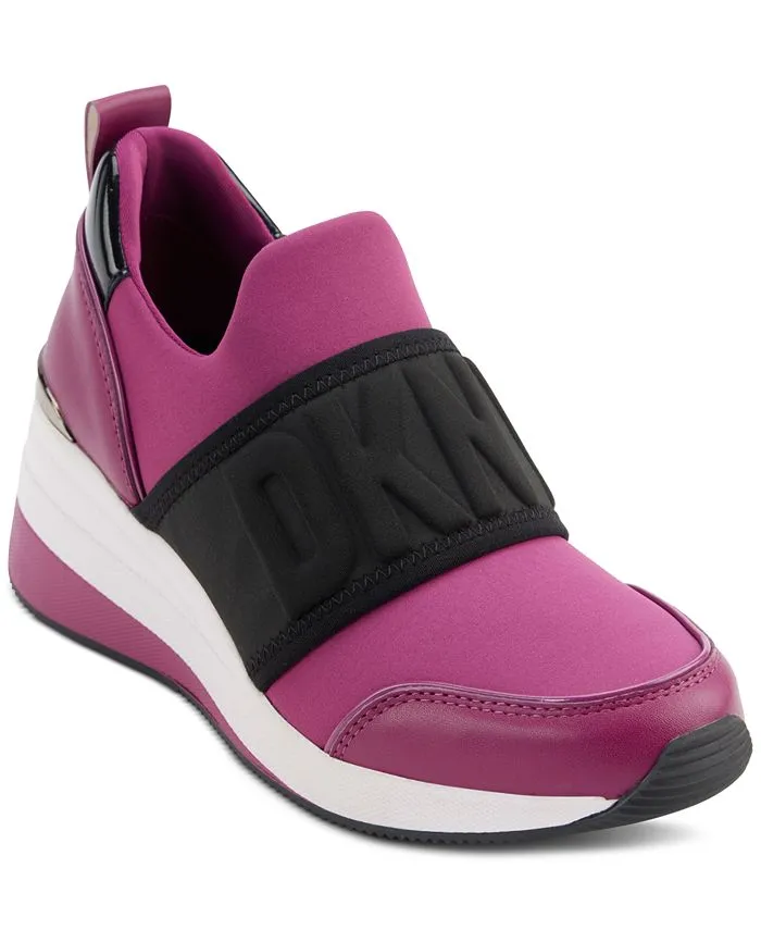 Kamryn Women's Slip-on Wedge Sneakers with DKNY Logo Red