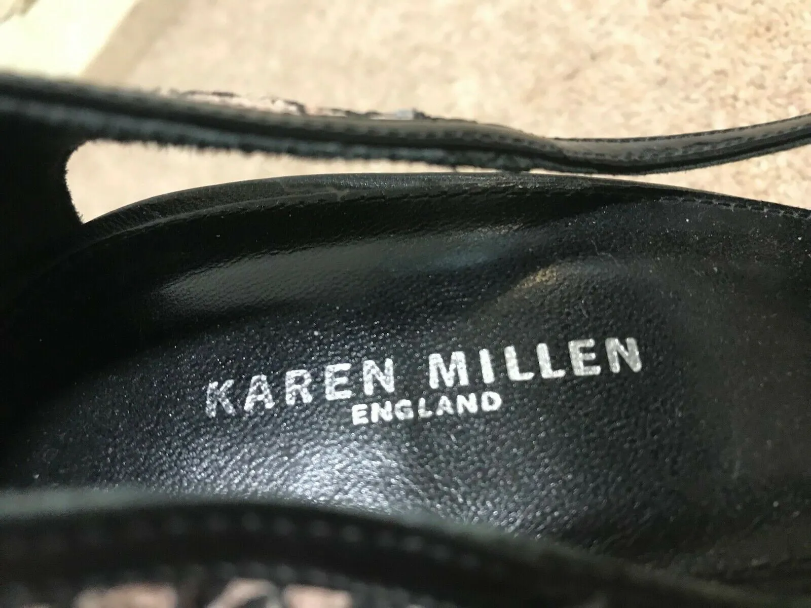 Karen Millen Women's Nude & Black Lace  Shoes UK 7 US 9.5 EU 41