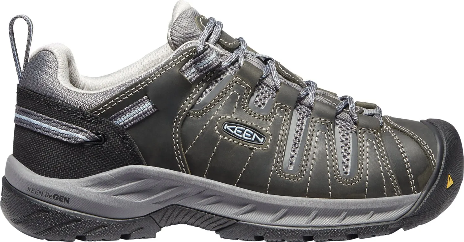 Keen Utility Womens Flint II Soft Toe Steel Grey/Paloma Leather Work Shoes