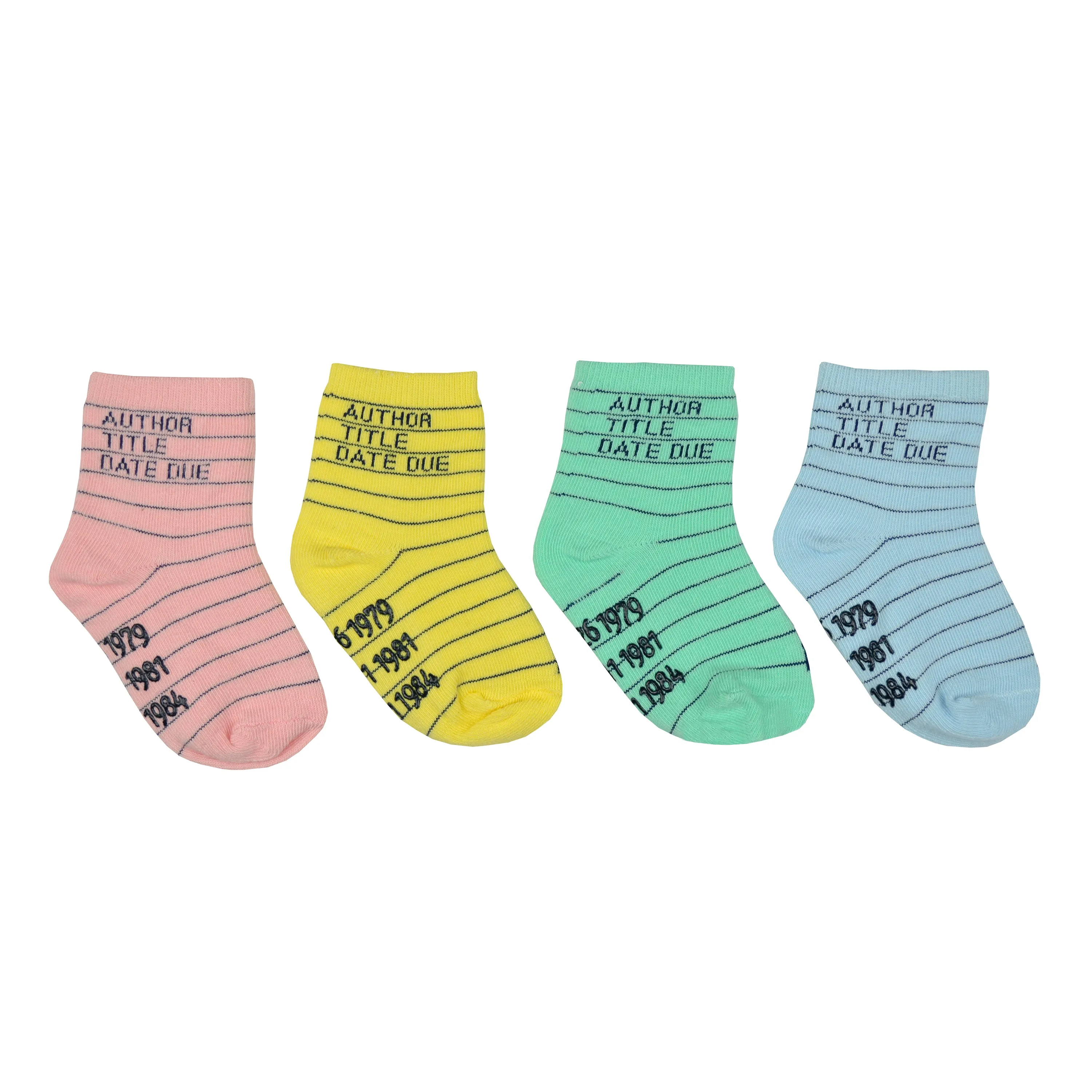 Kid's Library Card 4-Pack Socks