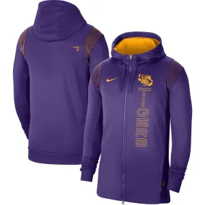 LSU Tigers 2021 Sideline Performance Nike Men's Purple Full Zip Hoodie