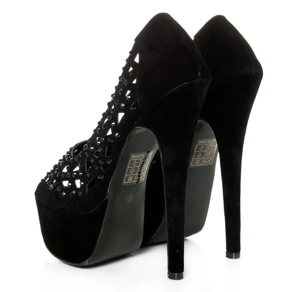 Lvy Peep Toe Platform Stiletto High Heel Court Shoe