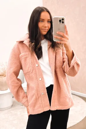 Maisy Sherpa Jacket Blush