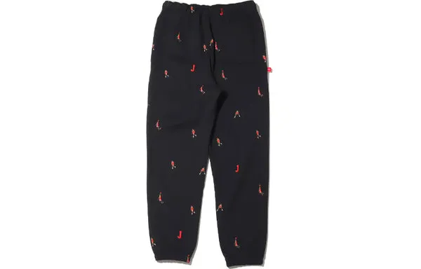 Men's Air Jordan Essentials Funny Pattern Full Print Knit Bundle Feet Sports Pants/Trousers/Joggers Black black