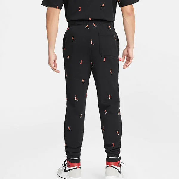 Men's Air Jordan Essentials Funny Pattern Full Print Knit Bundle Feet Sports Pants/Trousers/Joggers Black black