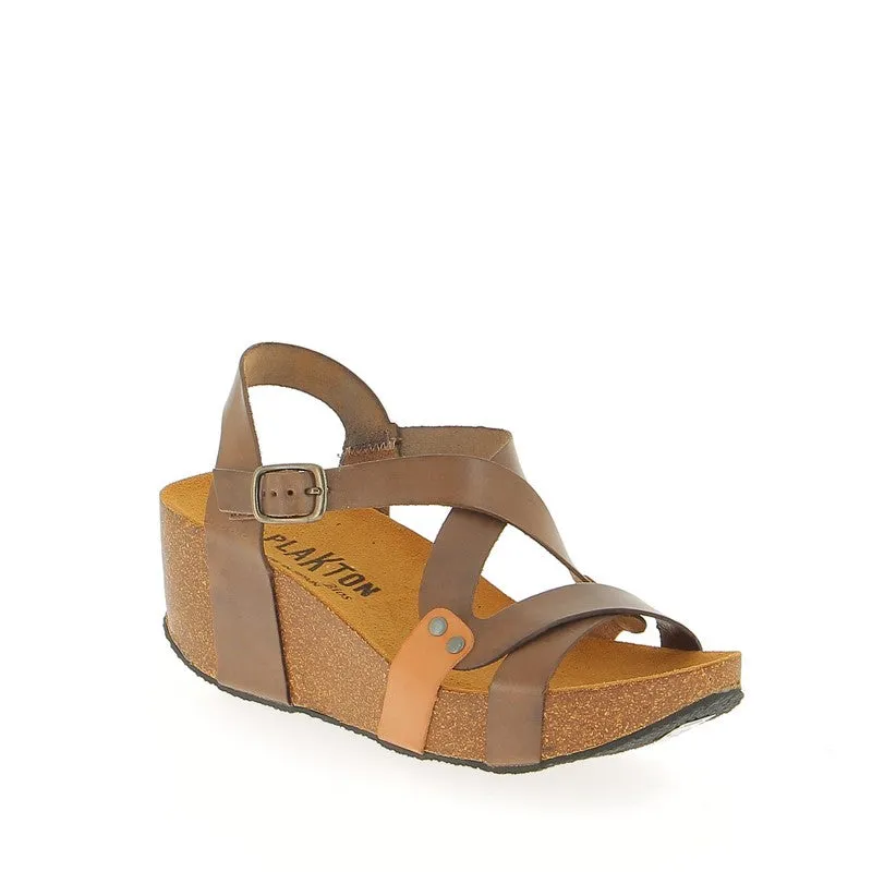 Plakton 275311 Brown Wedge Sandals