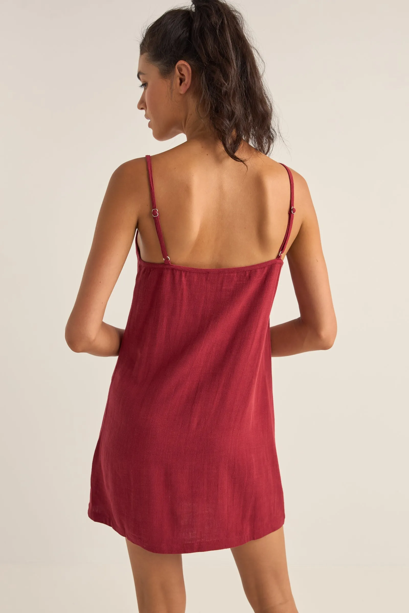 Seacoast Keyhole Slip Dress Sangria