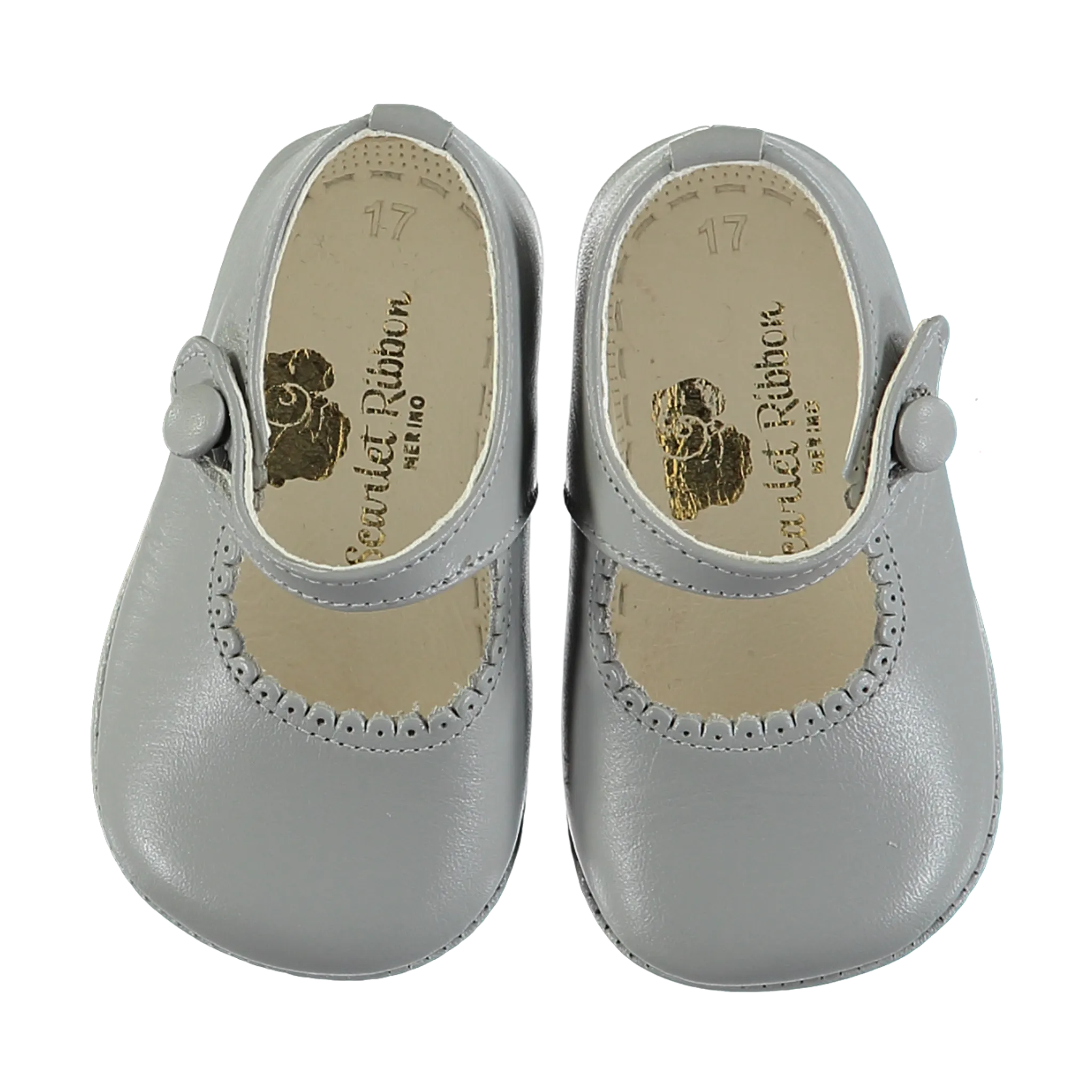 Soft Leather Baby 'Lucy' Shoes - Perla