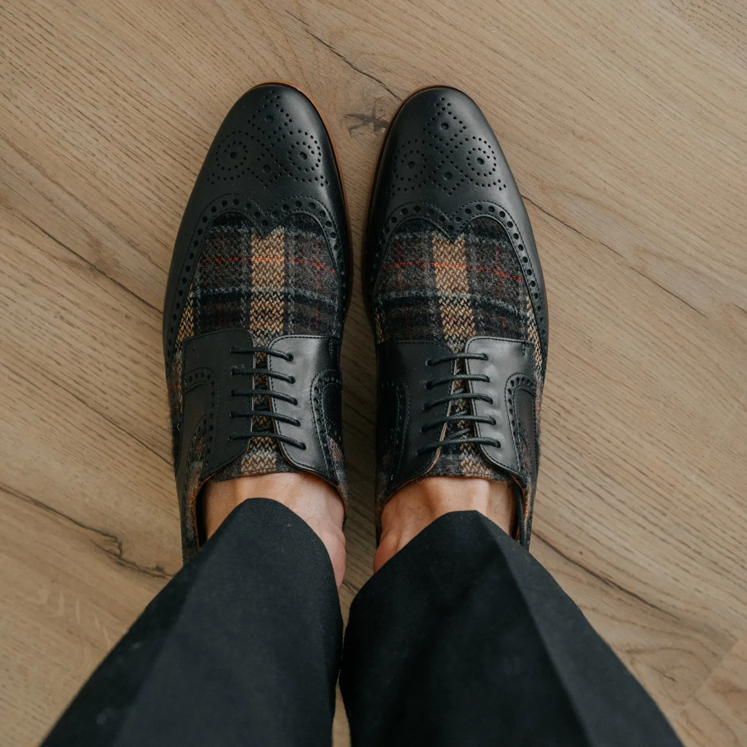 The Wallace Shoe in Brown Tartan (Last Chance, Final Sale)