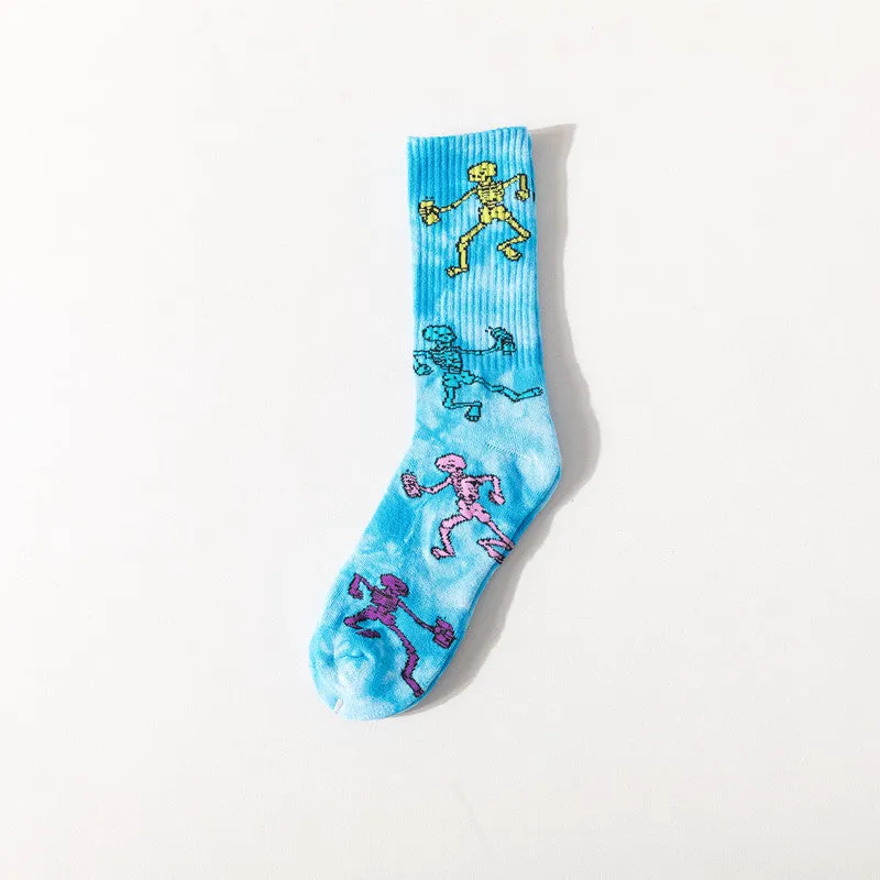 Tie-Dye Skull Socks