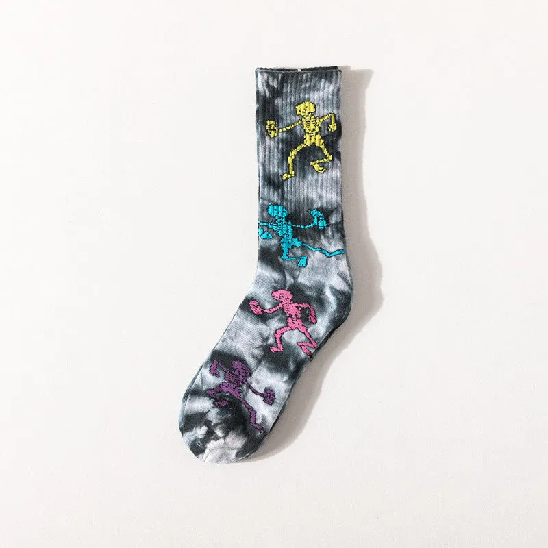 Tie-Dye Skull Socks