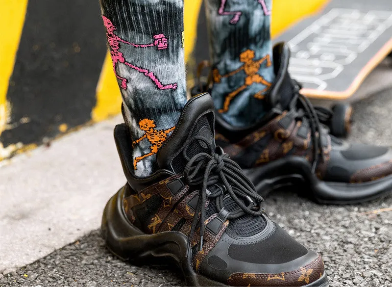 Tie-Dye Skull Socks